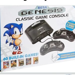 Genesis Classic Game Console - Black With 2 Wireless Controllers. Works Great!